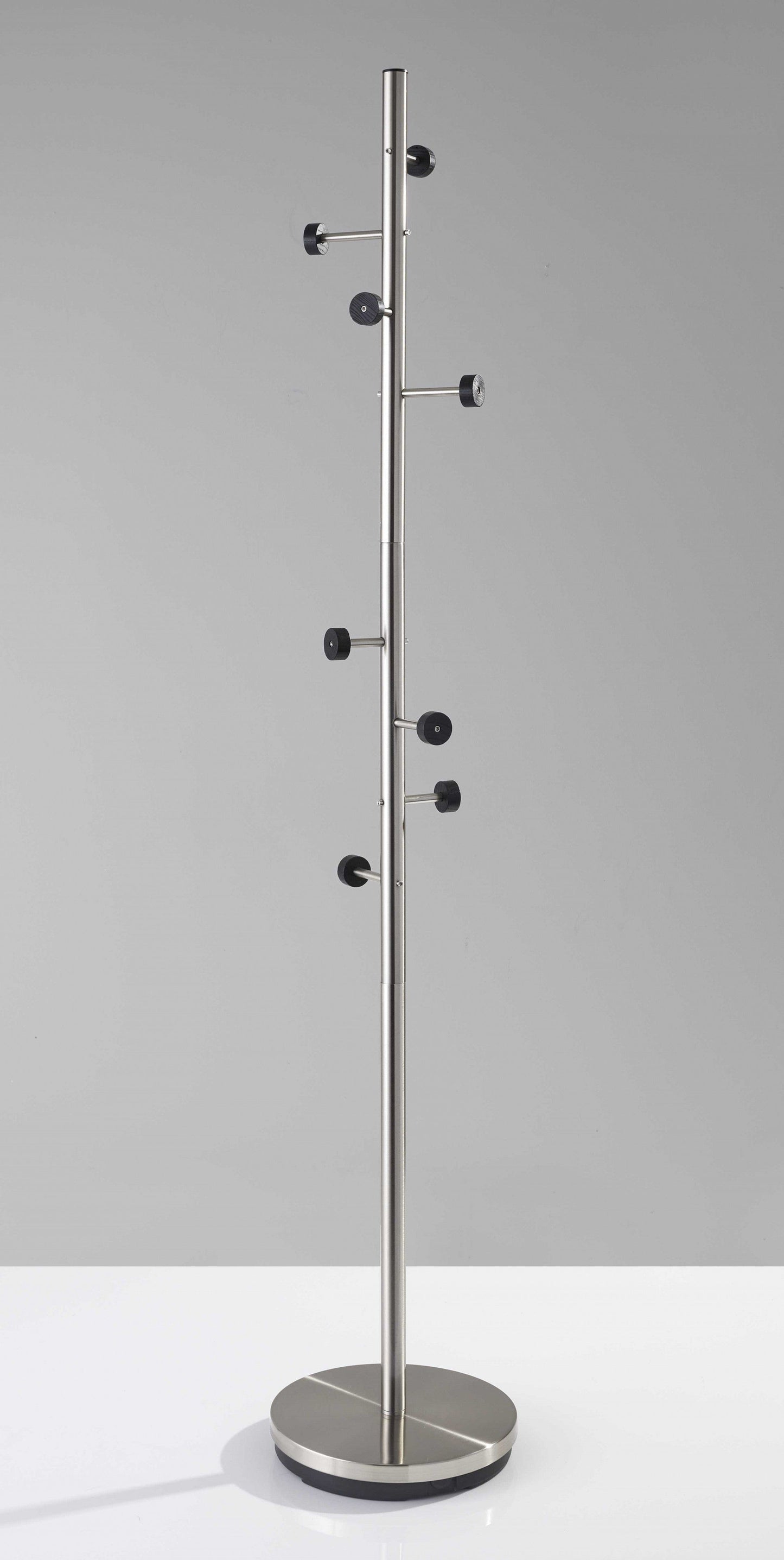 12" X 67.5" Brushed Steel Brushed Steel Coat Rack - Homeroots - Flyclothing LLC
