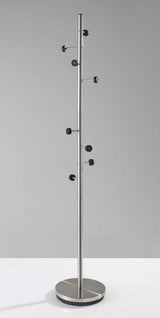 12" X 67.5" Brushed Steel Brushed Steel Coat Rack - Homeroots - Flyclothing LLC