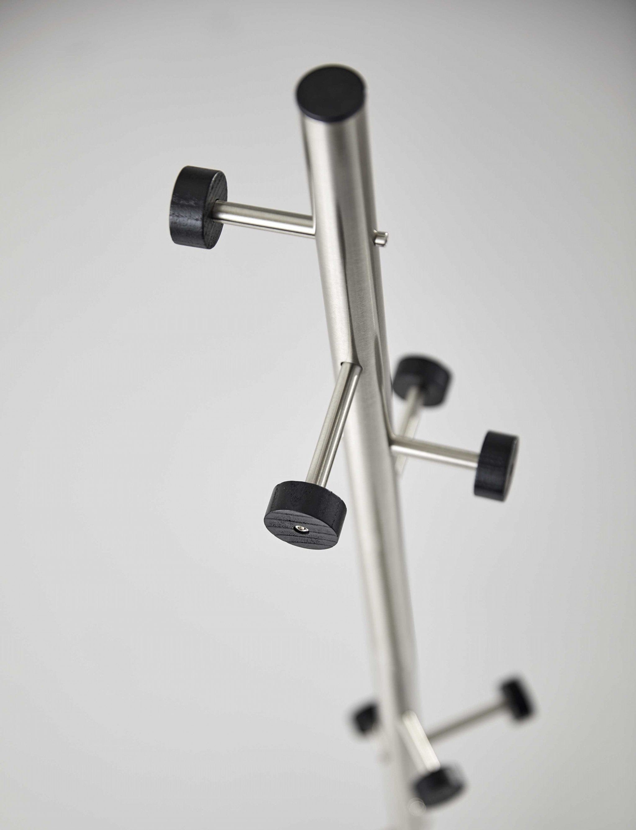 12" X 67.5" Brushed Steel Brushed Steel Coat Rack - Homeroots - Flyclothing LLC