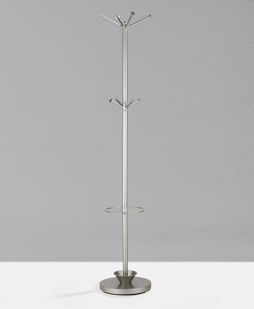 14" X 70" Champagne Powder Coated Steel Umbrella Stand Coat Rack - Homeroots - Flyclothing LLC