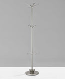 14" X 70" Champagne Powder Coated Steel Umbrella Stand Coat Rack - Homeroots