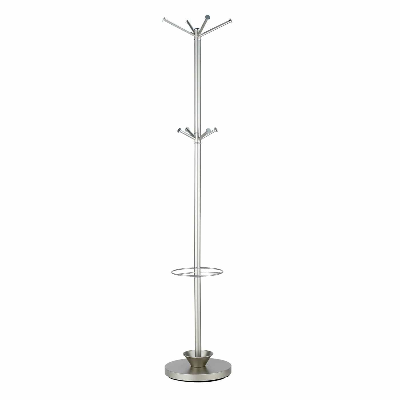 14" X 70" Champagne Powder Coated Steel Umbrella Stand Coat Rack
