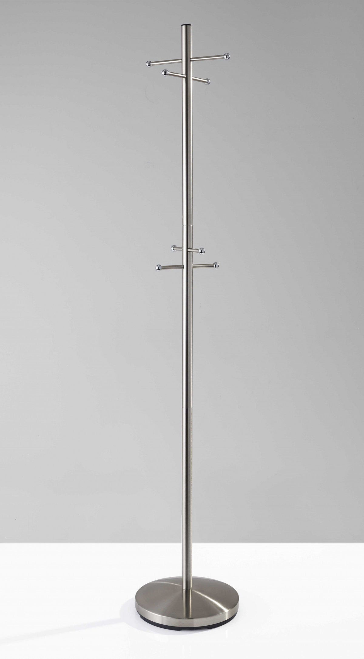 13" X 67" Brushed Steel Brushed Steel Coat Rack - Homeroots - Flyclothing LLC