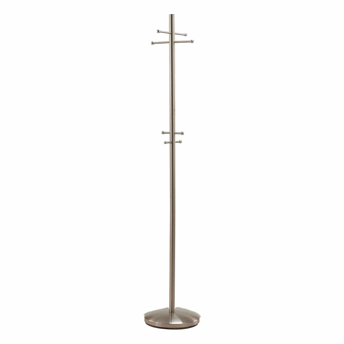 13" X 67" Brushed Steel Brushed Steel Coat Rack - Homeroots - Flyclothing LLC