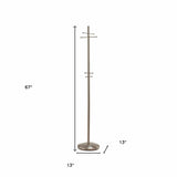 13" X 67" Brushed Steel Brushed Steel Coat Rack - Homeroots - Flyclothing LLC