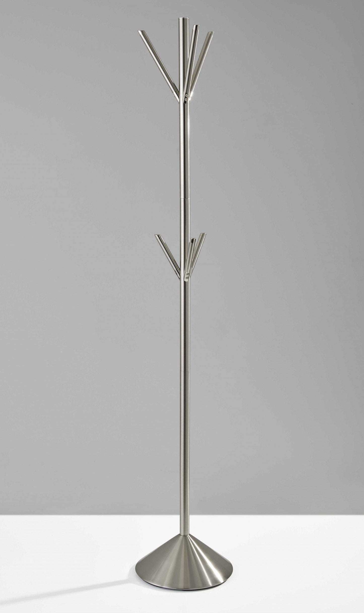 12" X 68" Brushed Steel Brushed Steel Pyramid Coat Rack - Homeroots - Flyclothing LLC