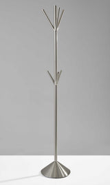 12" X 68" Brushed Steel Brushed Steel Pyramid Coat Rack - Homeroots - Flyclothing LLC