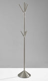 12" X 68" Brushed Steel Brushed Steel Pyramid Coat Rack - Homeroots
