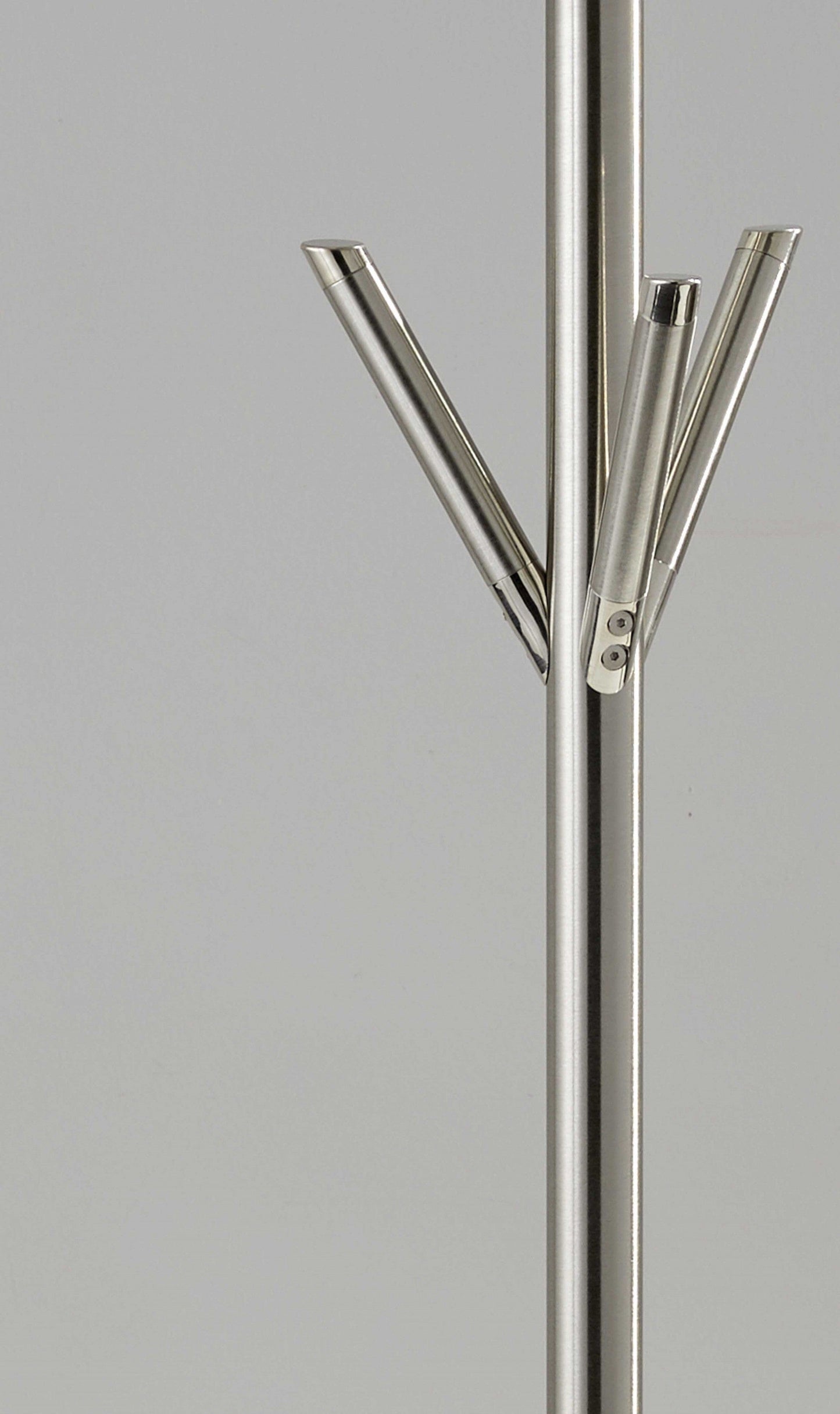 12" X 68" Brushed Steel Brushed Steel Pyramid Coat Rack - Homeroots - Flyclothing LLC