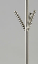 12" X 68" Brushed Steel Brushed Steel Pyramid Coat Rack - Homeroots - Flyclothing LLC