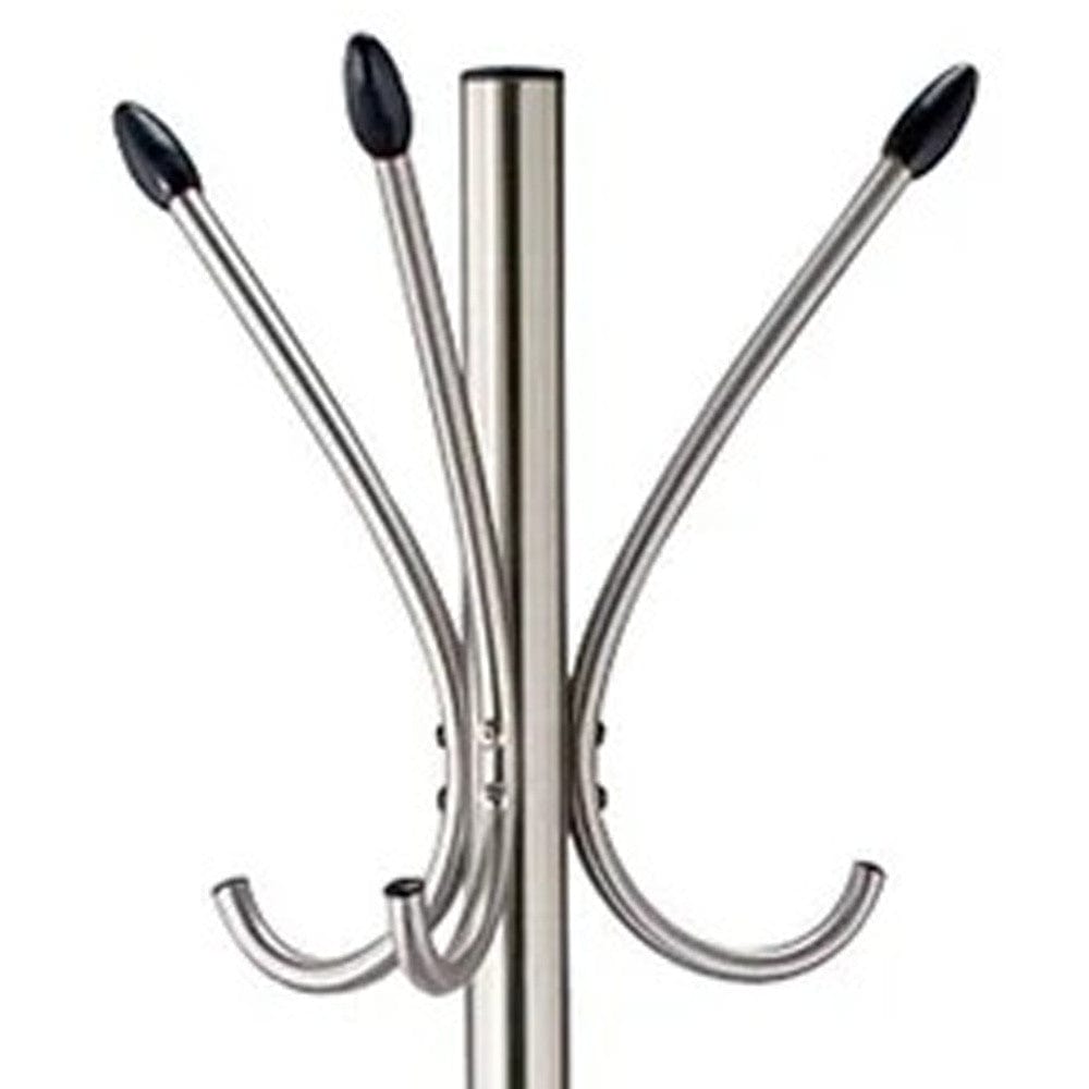 13" X 68" Brushed Steel Brushed Steel Stand Coat Rack - Homeroots - Flyclothing LLC