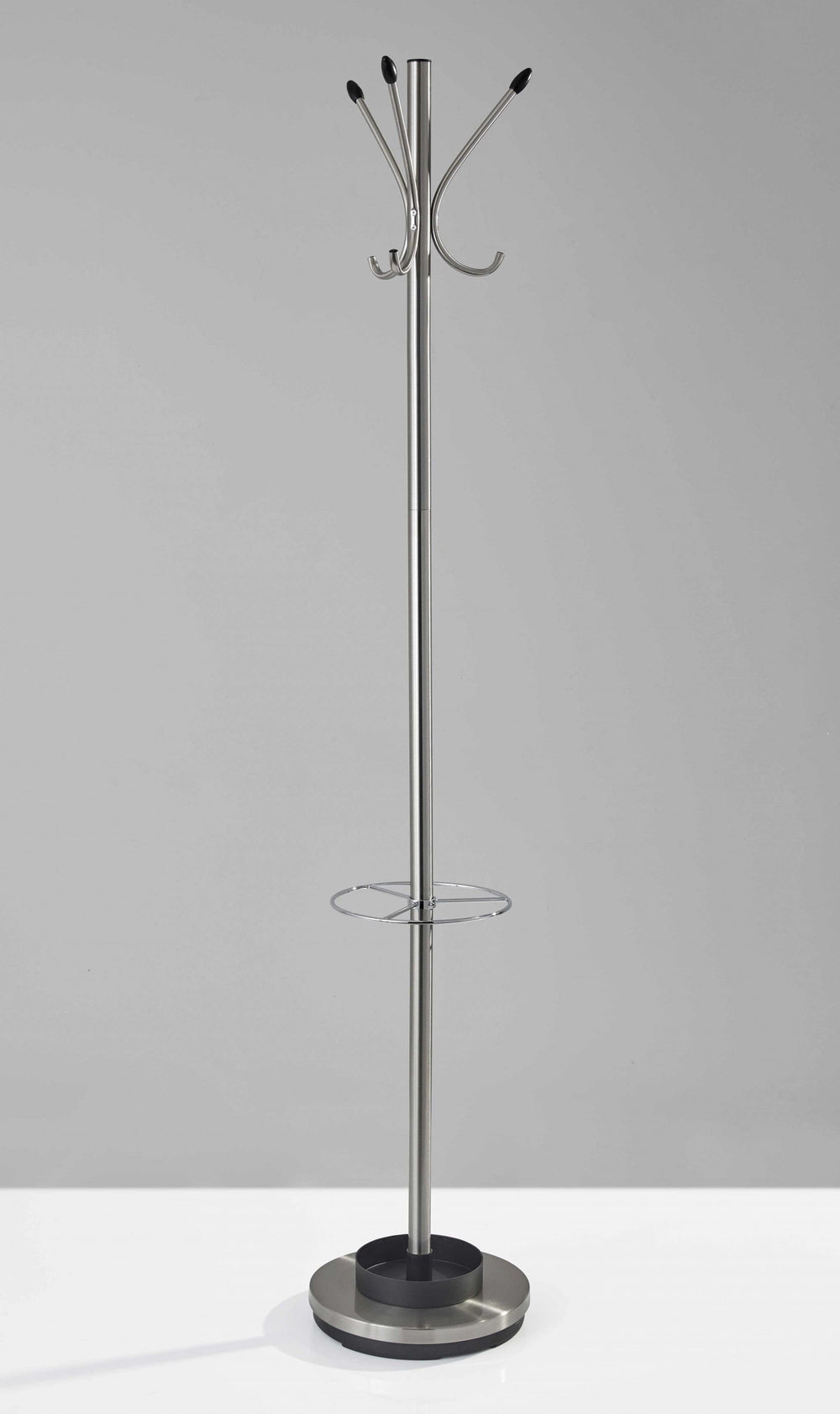 13" X 68" Brushed Steel Brushed Steel Stand Coat Rack - Homeroots - Flyclothing LLC