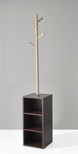 12" X 12" X 69" Walnut Walnut Storage Coat Rack - Homeroots - Flyclothing LLC
