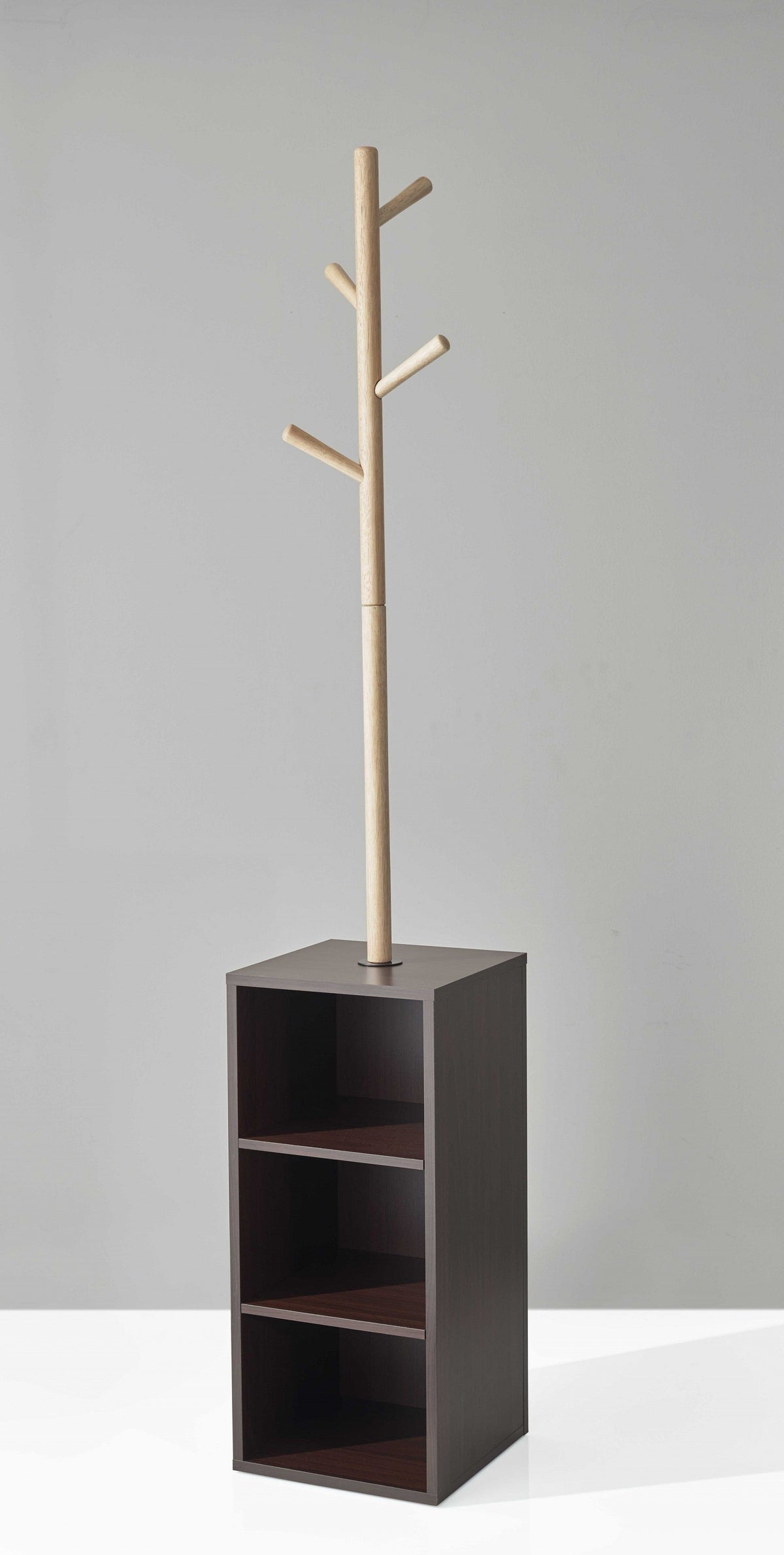12" X 12" X 69" Walnut Walnut Storage Coat Rack - Homeroots - Flyclothing LLC