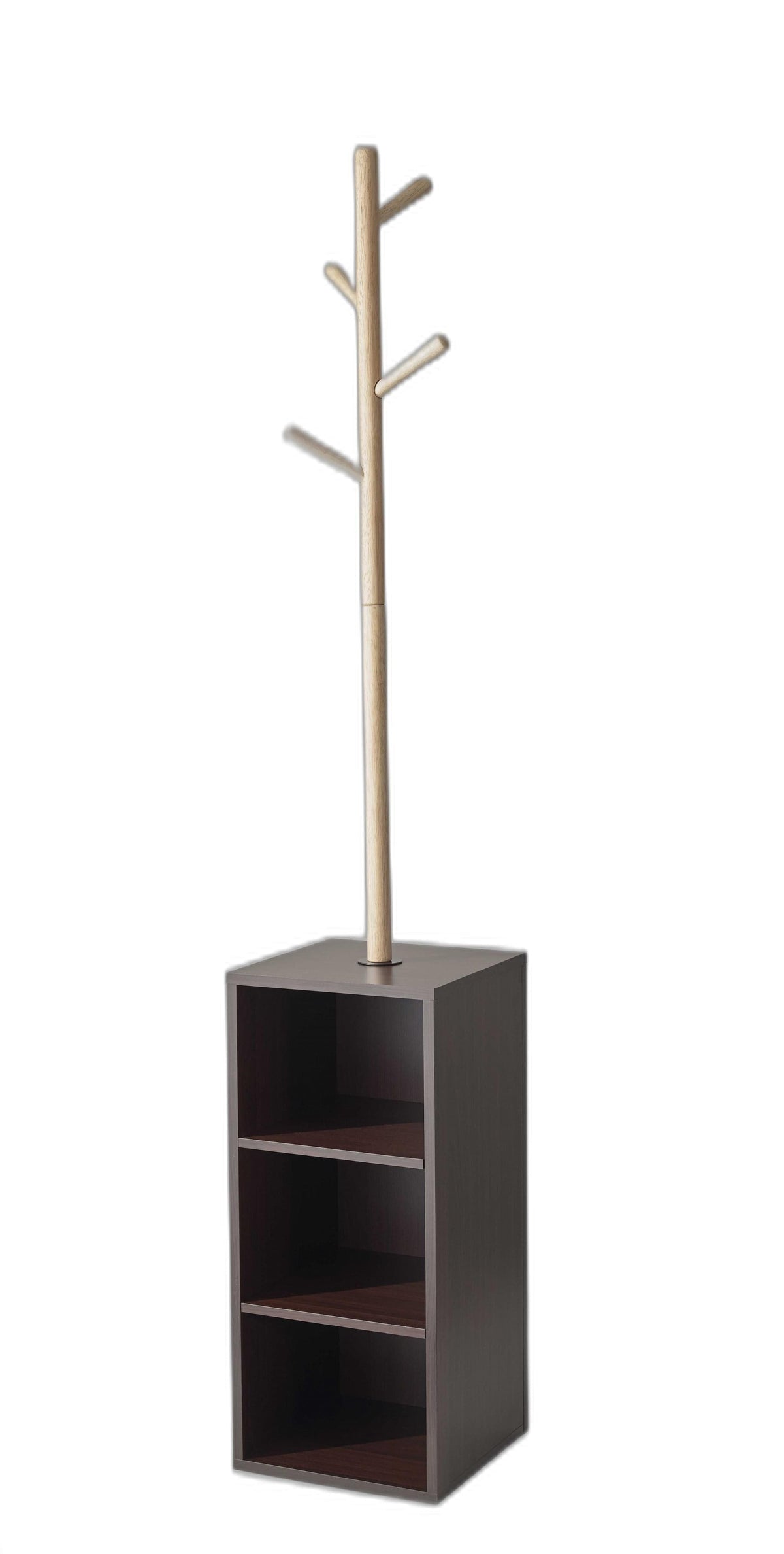 12" X 12" X 69" Walnut Walnut Storage Coat Rack - Homeroots - Flyclothing LLC