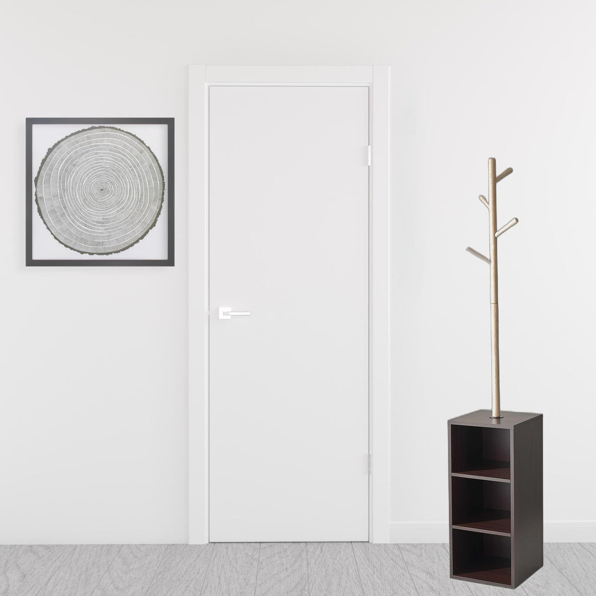 12" X 12" X 69" Walnut Walnut Storage Coat Rack - Homeroots - Flyclothing LLC