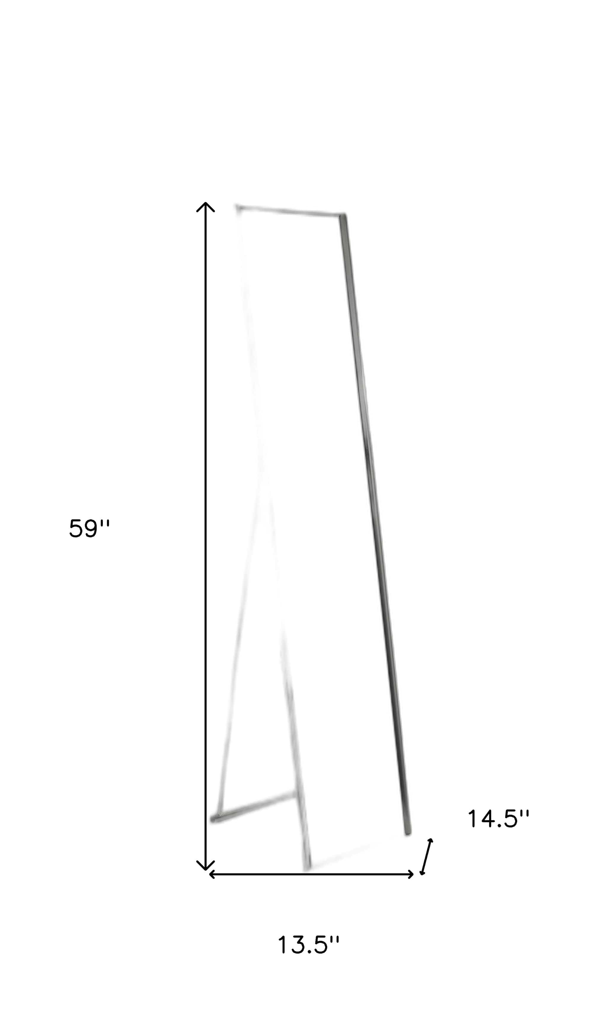 59" Silver Metal Framed Cheval Standing Mirror - Homeroots - Flyclothing LLC