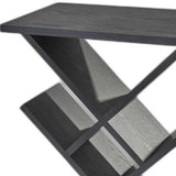 19" Black Solid Wood Pedestal Console Table - Homeroots - Flyclothing LLC