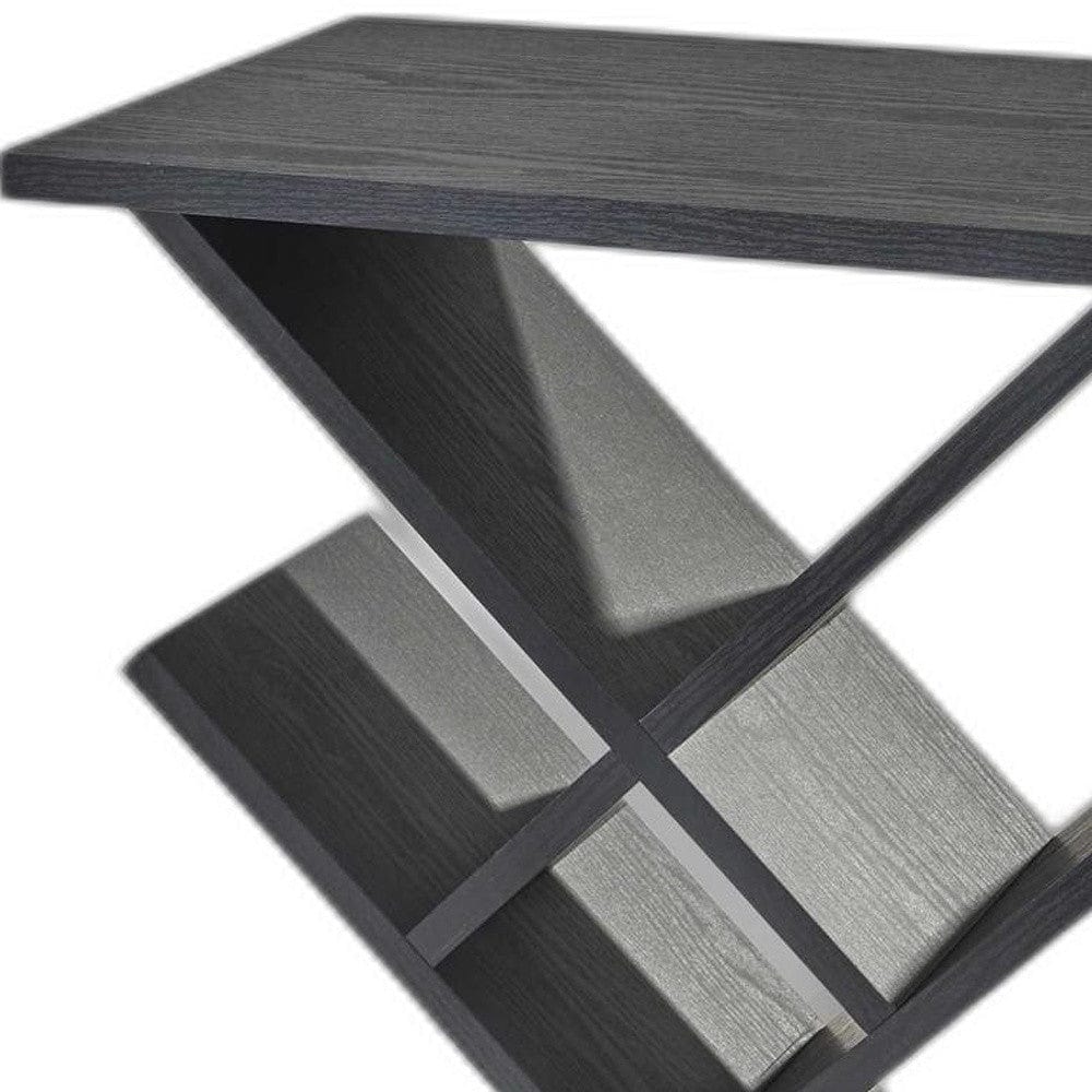 19" Black Solid Wood Pedestal Console Table - Homeroots - Flyclothing LLC