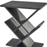 19" Black Solid Wood Pedestal Console Table - Homeroots