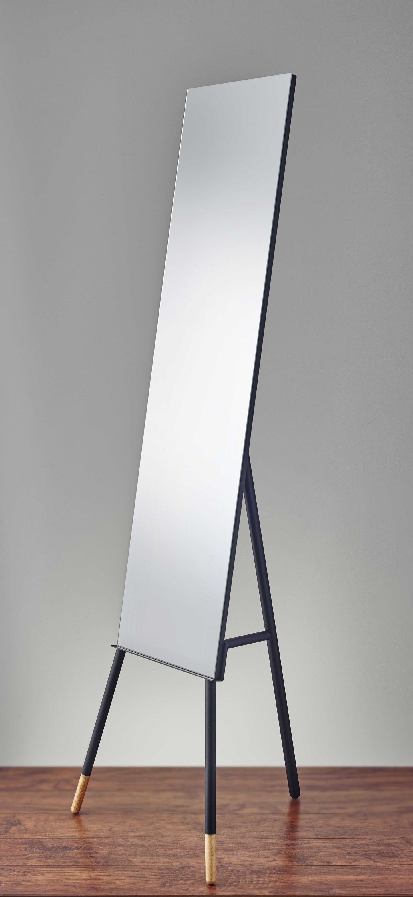 57" Black Rectangle Cheval Standing Metal Framed - Homeroots - Flyclothing LLC