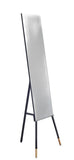 57" Black  Rectangle Cheval Standing  Metal Framed - Homeroots