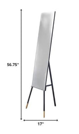 57" Black Rectangle Cheval Standing Metal Framed - Homeroots - Flyclothing LLC