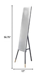 57" Black Rectangle Cheval Standing Metal Framed - Homeroots - Flyclothing LLC
