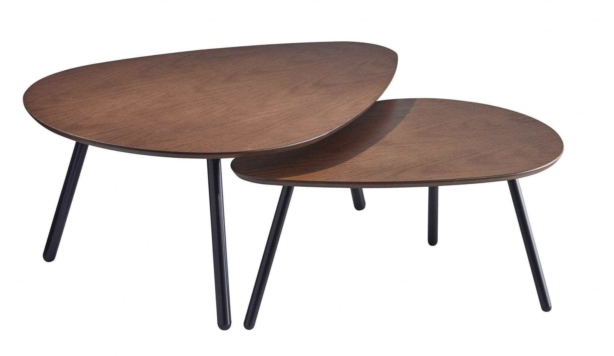 17" Black And Brown Solid Wood Round Nested Tables - Homeroots - Flyclothing LLC