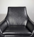Distressed Black Faux Leather Armchair - Homeroots - Flyclothing LLC