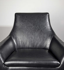 Distressed Black Faux Leather Armchair - Homeroots