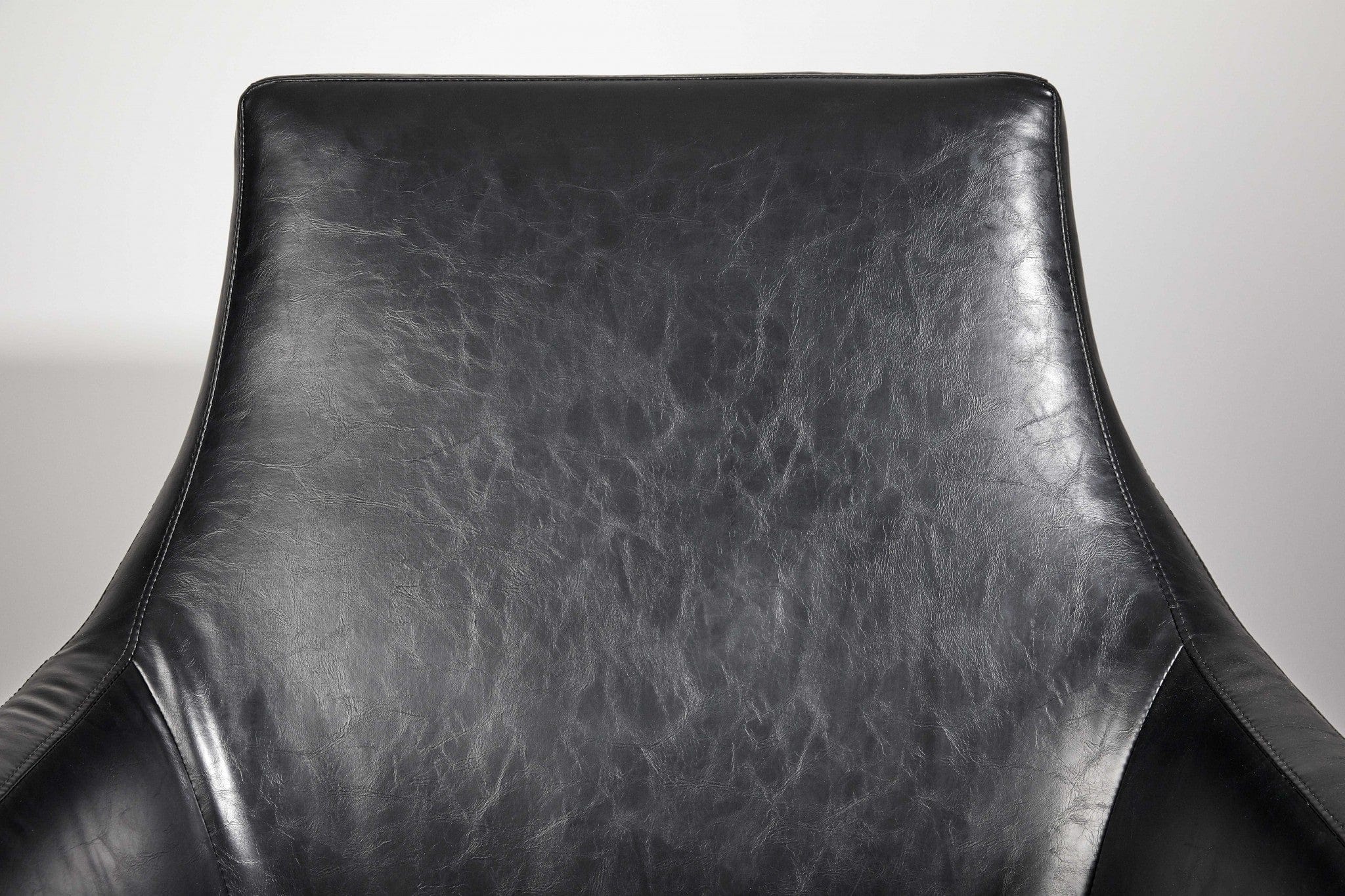 Distressed Black Faux Leather Armchair - Homeroots