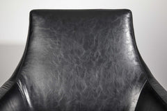 Distressed Black Faux Leather Armchair - Homeroots