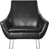 Distressed Black Faux Leather Armchair - Homeroots - Flyclothing LLC