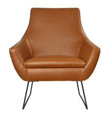 Retro Mod Distressed Camel Faux Leather Arm Chair - Homeroots