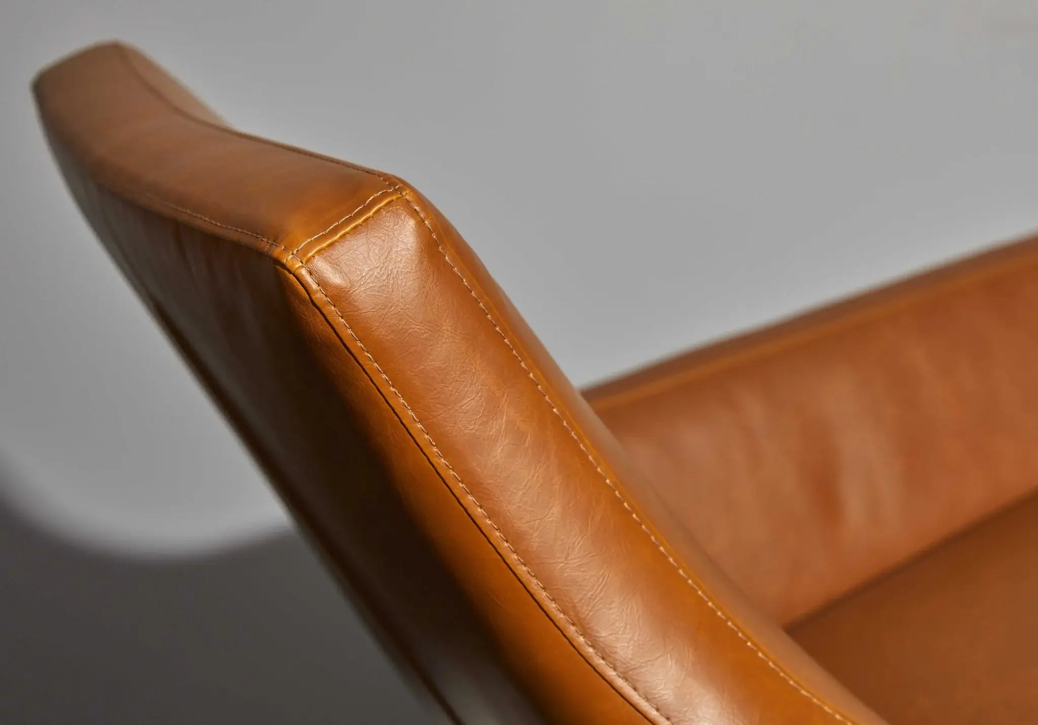 Retro Mod Distressed Camel Faux Leather Arm Chair - Homeroots - Flyclothing LLC