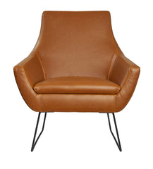 Retro Mod Distressed Camel Faux Leather Arm Chair - Homeroots