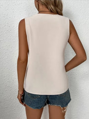 Full Size Lace Detail V-Neck Tank - Trendsi