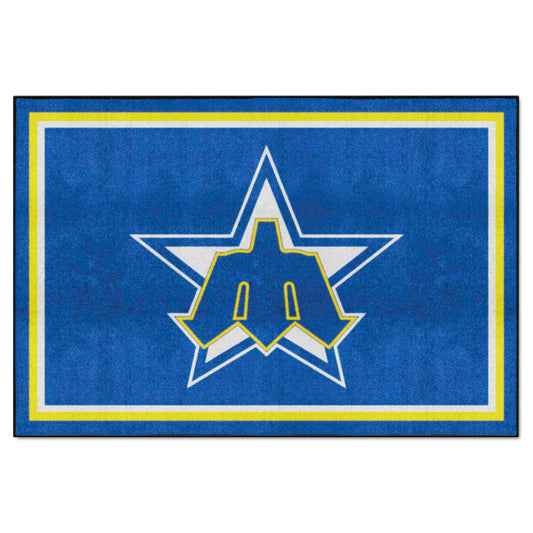 Seattle Mariners 5ft. x 8 ft. Plush Area Rug - Retro Collection