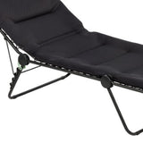 28" Black and Steel Outdoor Chaise Lounge with Black Cushion - Homeroots