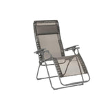 28" Graphite Metal Outdoor Zero Gravity Chair with Graphite Cushion - Homeroots
