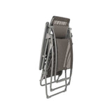 28" Graphite Metal Outdoor Zero Gravity Chair with Graphite Cushion - Homeroots