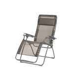 28" Graphite Metal Outdoor Zero Gravity Chair with Graphite Cushion - Homeroots