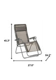 28" Graphite Metal Outdoor Zero Gravity Chair with Graphite Cushion - Homeroots - Flyclothing LLC