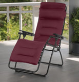 28" Red Steel Outdoor Zero Gravity Chair with Red Cushion - Homeroots
