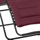 28" Red Steel Outdoor Zero Gravity Chair with Red Cushion - Homeroots - Flyclothing LLC