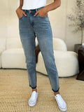 Judy Blue Full Size Mid Rise Rigid Magic Release Hem Jeans - Trendsi - Flyclothing LLC