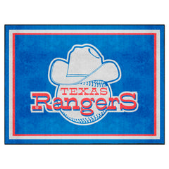Alfombra de felpa de 2,4 x 3 m de los Texas Rangers - Colección retro