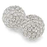 4" Silver Faux Crystal and Silver Decorative Orb Tabletop Sculpture - Homeroots - Flyclothing LLC