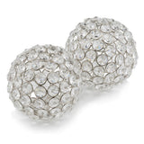 4" Silver Faux Crystal and Silver Decorative Orb Tabletop Sculpture - Homeroots - Flyclothing LLC